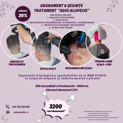 Tratament alopecie (cădere părului) - abonament 8 tratamente alopecie (căderea părului)